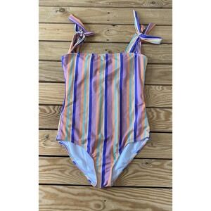 NWT Kingdom & State Stripe One Piece Swimsuit Size Small Women’s Orange Purple